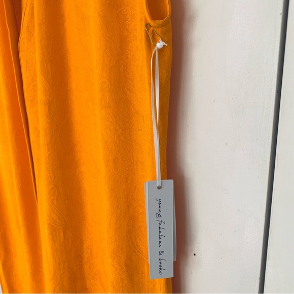NWT Young Fabulous and broke 100% viscose yellow Jumpsuit size L - Picture 12 of 12